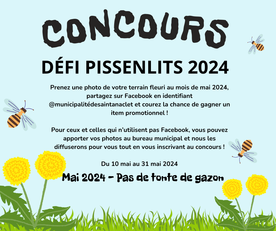 Concours D&eacute;fi pissenlits