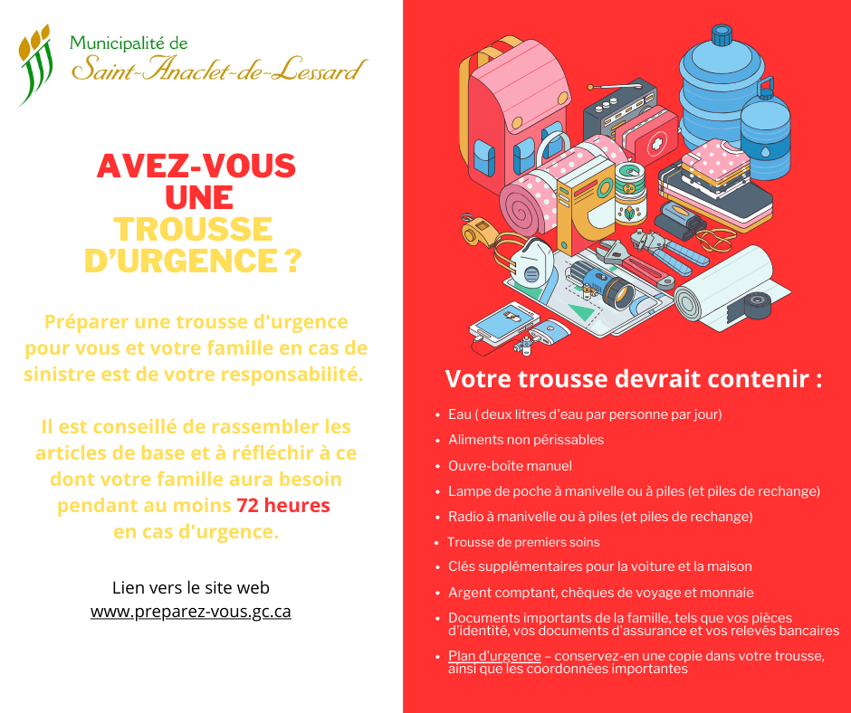 Avez-vous une trousse d'urgence